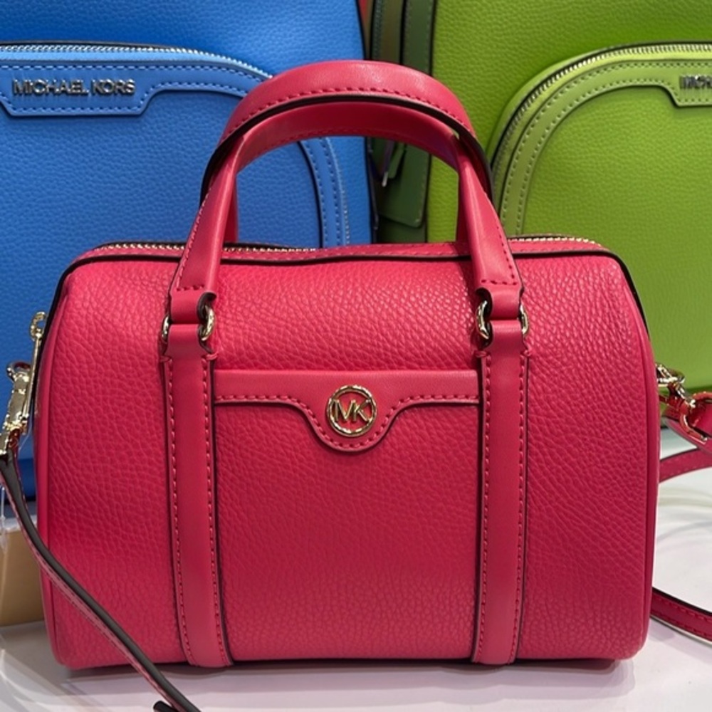 Michael Kors Travel Small Duffle Leather Crossbody Satchel Electric Pink
NWT